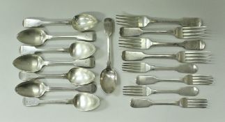 A set of four Victorian silver table forks (by Samuel Hayne and Dudley Carter, London 1853),