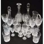 A suite of Royal Brierley cut glass "Ascot" pattern glasses to include five champagne flutes,