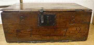 An 18th Century oak lidded box,