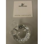 A Swarovski Crystal pin dish with two doves attached to the side (boxed)