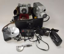 A Canon Motor Zoom 8 EEE cine camera together with various other cameras and accessories