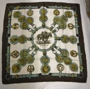 A Hermes silk scarf entitled "Guivreries" signed F.