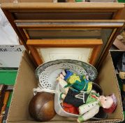 A box containing various old dolls including an Armand Marseille Tyrolean boy (damaged),