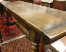 An oak refectory style dining table in 18th Century manner CONDITION REPORTS Height