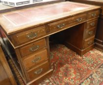 A circa 1900 kneehole desk,