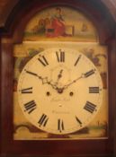 A 19th Century oak an inlaid, long case clock,