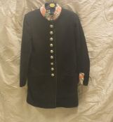 A Hippy Happy black wool coat of military style