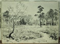 VICTOR COVERLEY PRICE (1901-1988) "Woodland scene" monochrome watercolour unsigned,