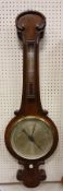 A 19th Century mahogany cased barometer/thermometer, the brass bushed dial inscribed P Cetta,