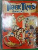 A Tiger Tim annual 1927 and a small vintage rocking horse