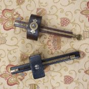 A Victorian lignum vitae and brass mounted mortice gauge stamped "S.