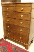 A Victorian oak chest of two short over four long draws and a oak bow fronted hanging corner