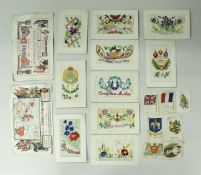 A collection of ephemera and sundry items to include WWI silk greeting cards inscribed Birthday