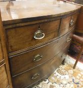 A 19th Century mahogany bow fronted chest of two short over three long drawers