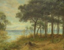 ENGLISH SCHOOL "Coastal Scene" oil on canvas,