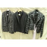 A collection of clothing, comprising Dolce & Gabanna black pinstriped jacket, Karen Millen jacket,