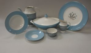 A Royal Doulton "Caprice" part dinner service to include plates, tureens, cups, saucers, etc,