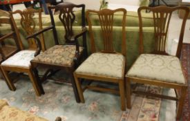 Four various 18th/19th Century provincial Chippendale dining chairs