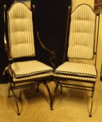 A set of four modern iron framed conservatory type chairs (two plus two carvers)