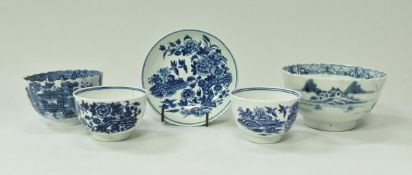 A Worcester "Fence" pattern tea bowl and saucer,