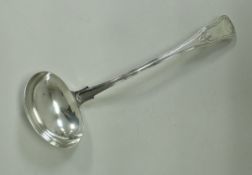 A George IV "Fiddle" pattern silver soup ladle (by William Bateman I, London 1824), approx 9.