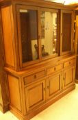 A modern bookcase cabinet or dresser with sliding door,