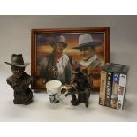 A collection of John Wayne memorabilia to include Studio Collection by Veronese Design models,