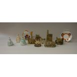 A collection of ornamental wares to include Lilliput Lane cottages, Coalport miniature figurines,
