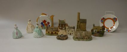 A collection of ornamental wares to include Lilliput Lane cottages, Coalport miniature figurines,