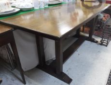 A modern walnut refectory style dining table