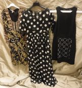 A collection of clothing to include a Diane von Furstenberg silk dress,