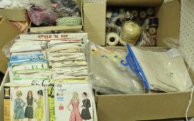 A box containing mid 20th Century and later sewing and knitting patterns to include Simplicity,