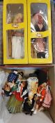 A Pelham Puppets "Fairy SL3" and another "Witch SM2" and a box of various costume dolls