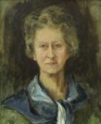 VICTOR COVERLEY PRICE (1901-1988) "Mary Coverley Price" a portrait study head and shoulders oil on