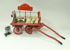 A painted wooden model cart inscribed in gilt "Coal Coke & Coalite Merchants , Todays-Prices...