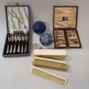 A box of assorted cutlery, to include Denby,