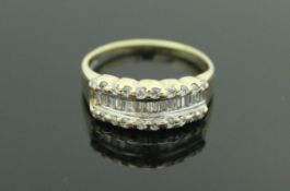 A 9 carat gold diamond ring,