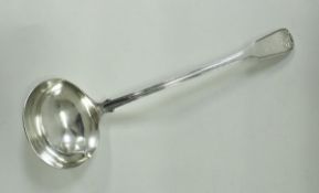 A George IV silver soup ladle (by Richard Chatterton, London 1827), 10.