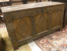 A circa 1700 oak coffer,