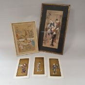 A collection of four various Japanese Meiji period woodblock prints,
