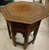 A circa 1900 Syrian hardwood and parquetry octagonal occasional table,