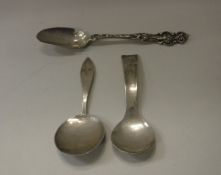 An Allan Adler mid 20th Century American sterling silver spoon in the Art Deco manner initialled