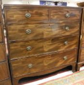 A 19th Century mahogany chest of two short over three long drawers,
