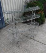 A painted Victorian wire work four tier plant conservatory stand