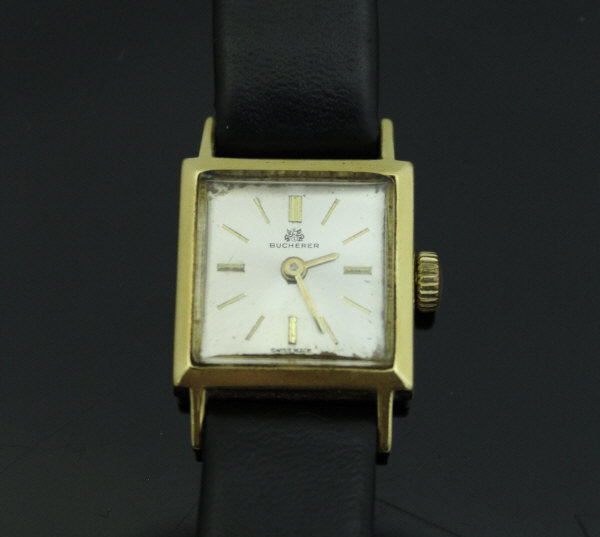 An 18 carat gold cased Bucherer ladies wristwatch,