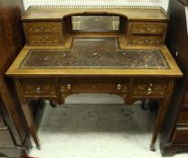 An Edwardian mahogany and marquetry inlaid ladies writing table in the Sheraton Revival taste,