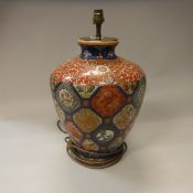 A modern Vaughan Chinese style famille verte floral decorated vase table lamp and an Imari style