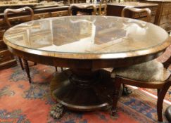 An early Victorian rosewood veneered breakfast table,