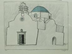 AFTER ALISTAIR CRAWFORD "Greek buildings" a set of six hand finished colour prints limited edition