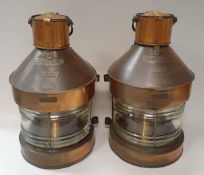 A pair of copper ship's mast head lamps by Murray & Co.